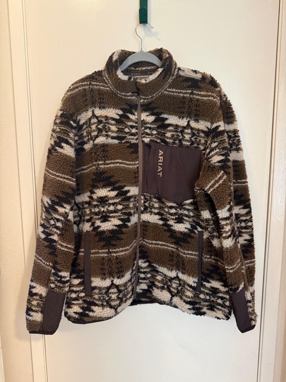 Ariat Brown and Cream Aztec Sherpa Zip Jacket